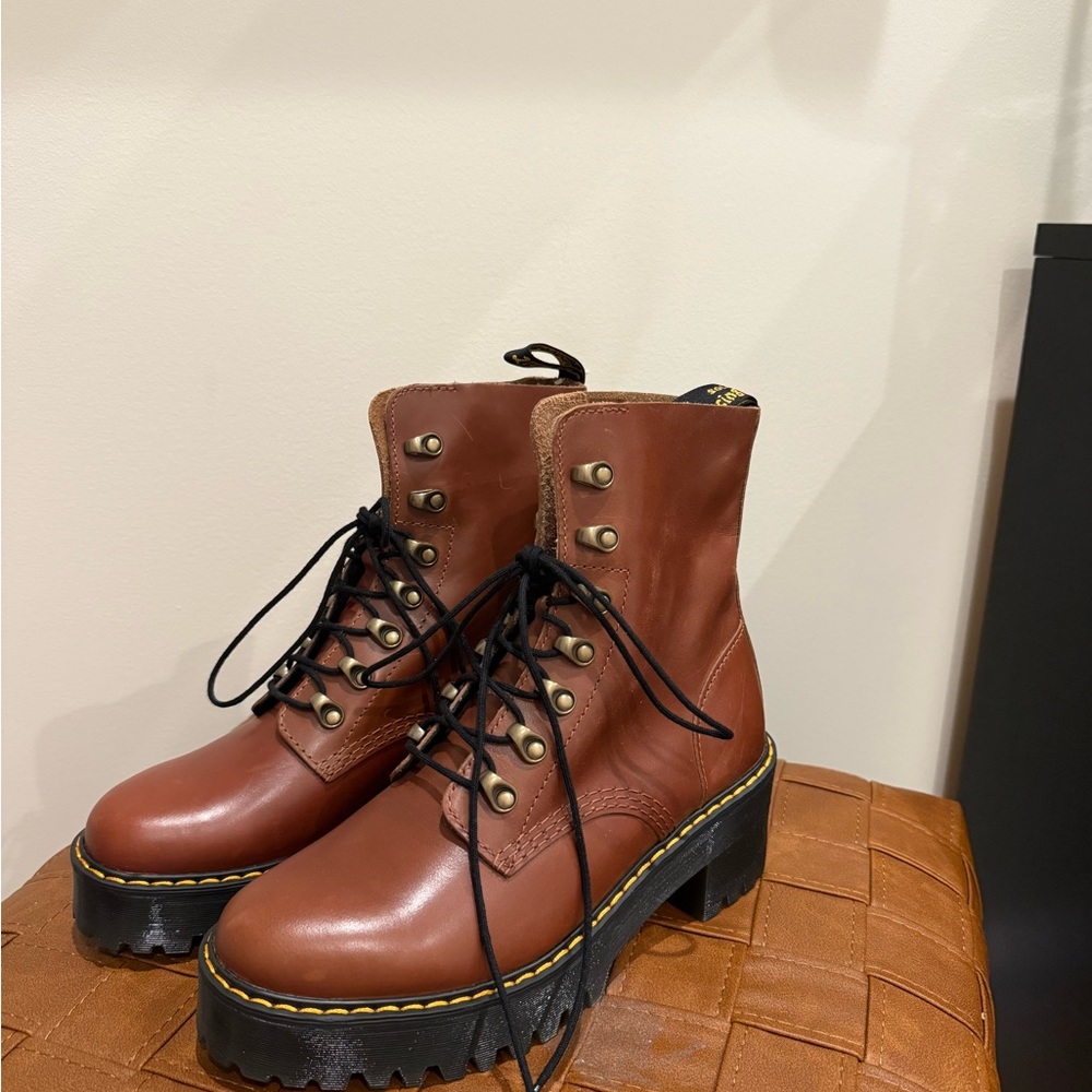 BRAND NEW Dr. Martens Brown Leather Combat Boots